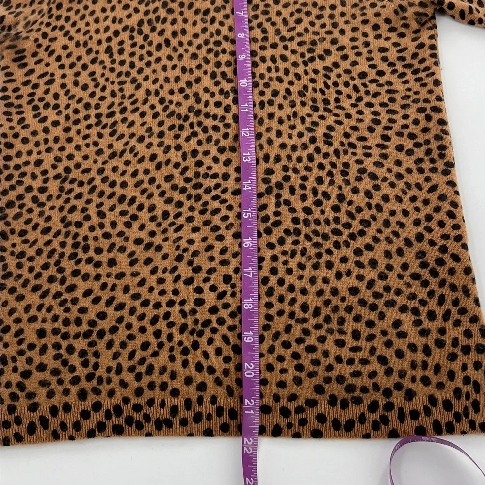 J. Crew Cashmere crewneck sweater in leopard dot fun‎ eclectic statement XS